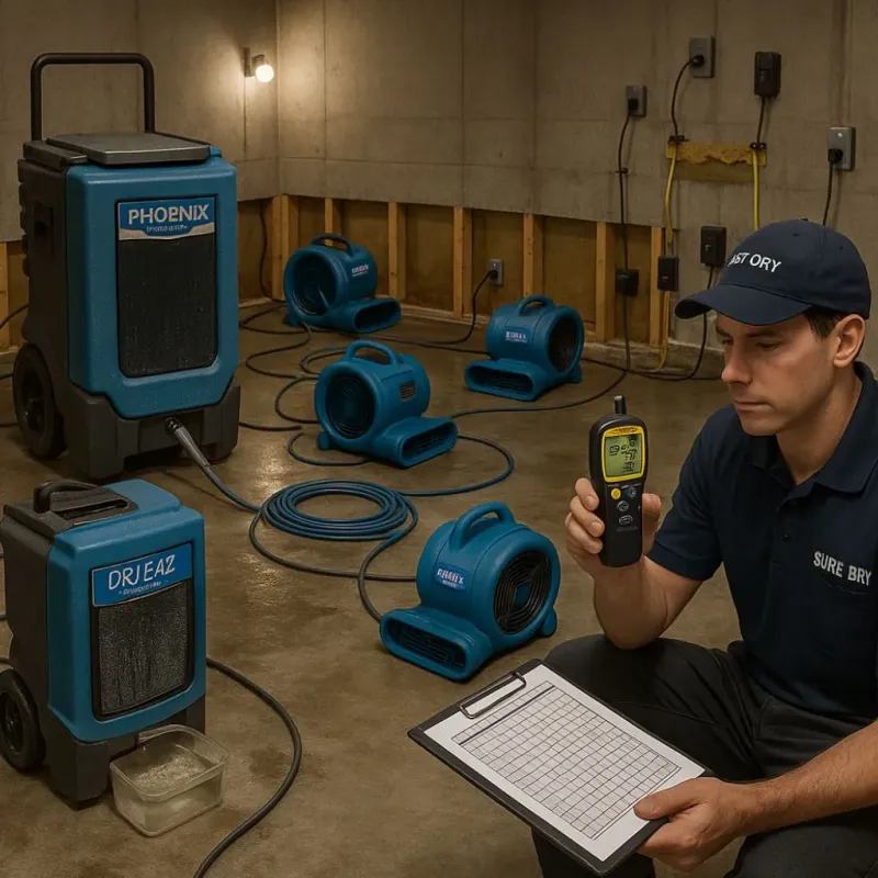 Structural Drying and Dehumidification process in Sunnyside, WA